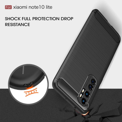 Θήκη Σιλικόνης Carbon TPU Fiber Brushed Xiaomi Mi Note 10 Lite Μαύρο