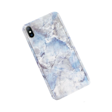 360 Full Cover Marble + Tempered Glass Apple iPhone XR Μπλέ