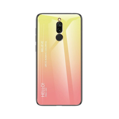 Glass Case Xiaomi Redmi 8 Κίτρινο / Ροζ