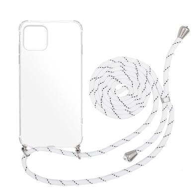 Θήκη Σιλικόνης με Κορδόνι Apple iPhone 12 mini Λευκό