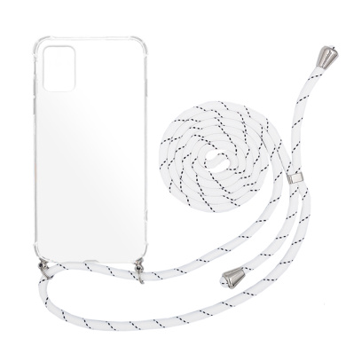 Θήκη Σιλικόνης με Κορδόνι Samsung Galaxy A51 Λευκό