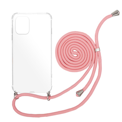 Θήκη Σιλικόνης με Κορδόνι Xiaomi Redmi Note 10 / Redmi Note 10s / Poco M5s Ροζ