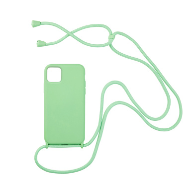 Θήκη Σιλικόνης με Κορδόνι CarryHang Sonique Apple iPhone 12 Pro Max Πράσινο Ανοιχτό