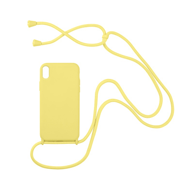 Θήκη Σιλικόνης με Κορδόνι CarryHang Sonique Apple iPhone XS MAX Κίτρινο