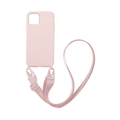 Θήκη Σιλικόνης με Strap CarryHang Sonique Apple iPhone 11 Ροζ