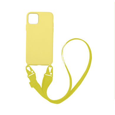 Θήκη Σιλικόνης με Strap CarryHang Sonique Apple iPhone 12 / iPhone 12 Pro Κίτρινο