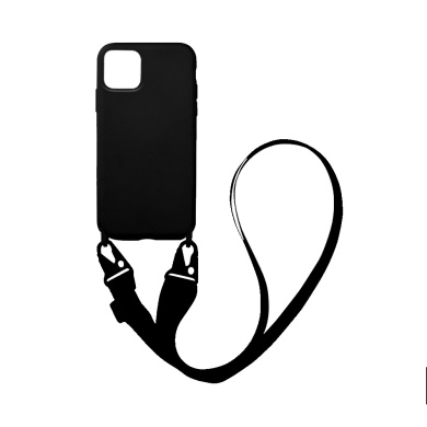 Θήκη Σιλικόνης με Strap CarryHang Sonique Apple iPhone 12 / iPhone 12 Pro Μαύρο