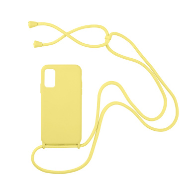 Θήκη Σιλικόνης με Κορδόνι CarryHang Sonique Samsung Galaxy A02s Κίτρινο