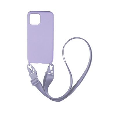 Θήκη Σιλικόνης με Strap CarryHang Sonique Apple iPhone 13 Mini Λιλά