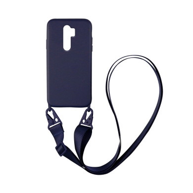 Θήκη Σιλικόνης με Strap CarryHang Sonique Xiaomi Redmi 9 Μπλε Σκούρο