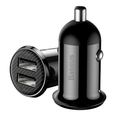 Φορτιστής Αυτοκινήτου Baseus Grain Pro 4.8A με 2 θύρες USB Μαύρο