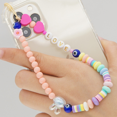 Βραχιόλι Λουράκι Κινητού  Phone Strap Jewelry 24cm Colorful Rabbit