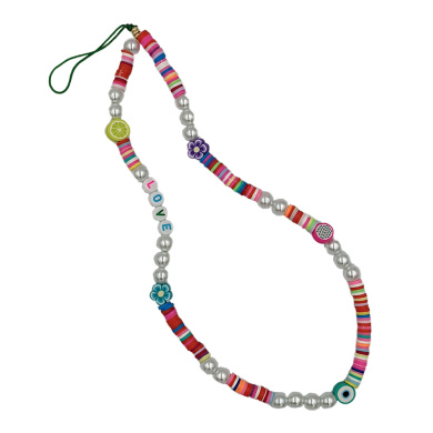 Βραχιόλι Λουράκι Κινητού Phone Strap Jewelry 44cm Colorful Pearl