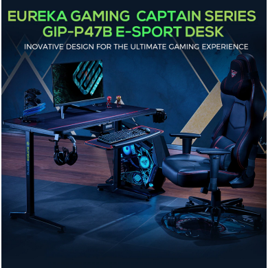 Gaming Γραφείο - Eureka Ergonomic® ERK-GIP-P47B Μαύρο