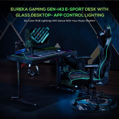 Gaming Γραφείο - Eureka Ergonomic® GEN-I43 E-SPORT Μαύρο