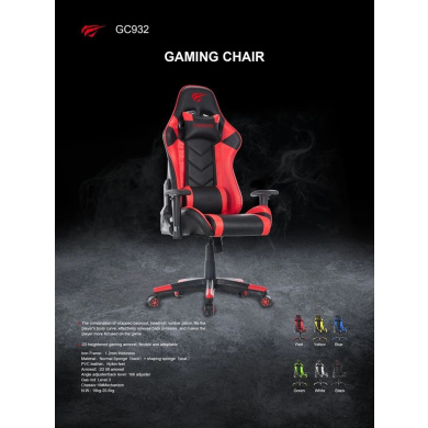 Gaming Καρέκλα - Gamenote GC932 BLACK/RED Μαύρο/Κόκκινο