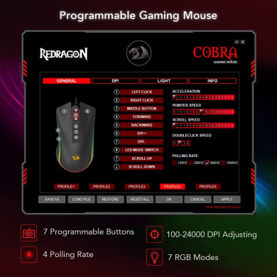 Gaming Ποντίκι - Redragon M711 Cobra FPS Μαύρο