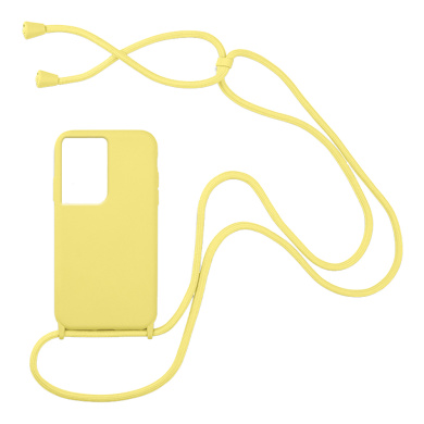 Θήκη Σιλικόνης με Κορδόνι CarryHang Sonique Samsung Galaxy S21 Ultra Κίτρινο