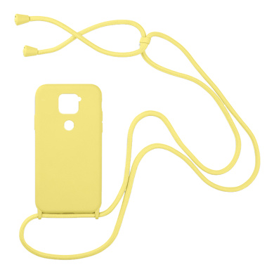 Θήκη Σιλικόνης με Κορδόνι CarryHang Sonique Xiaomi Redmi Note 9 Κίτρινο