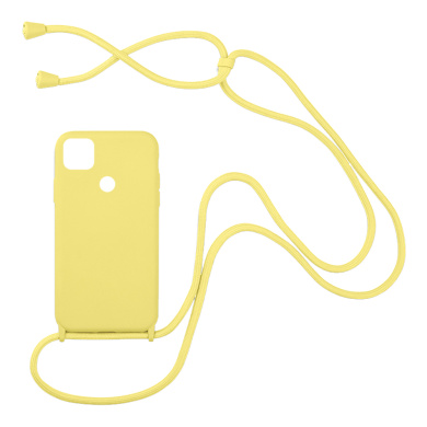 Θήκη Σιλικόνης με Κορδόνι CarryHang Sonique Xiaomi Redmi 9C Κίτρινο