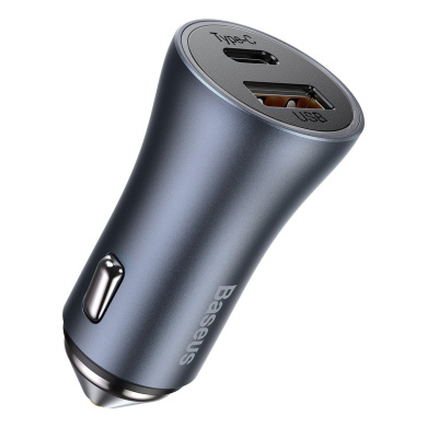 Φορτιστής Αυτοκινήτου Baseus Contactor Pro USB+USB-C με καλώδιο Lightning QC4.0+, PD, SCP, 40W 1m Σκούρο Γκρι