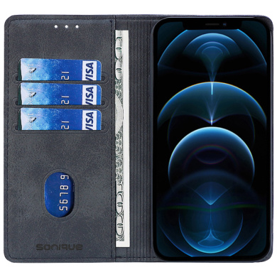 Θήκη Πορτοφόλι Vintage Magnet Wallet Sonique Apple iPhone 7 / iPhone 8 / iPhone SE 2020 / iPhone SE 2022 Μαύρο