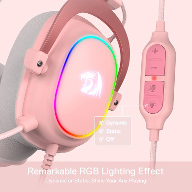 Gaming Ακουστικά - Redragon H510 Zeus-X RGB Pink Ρόζ