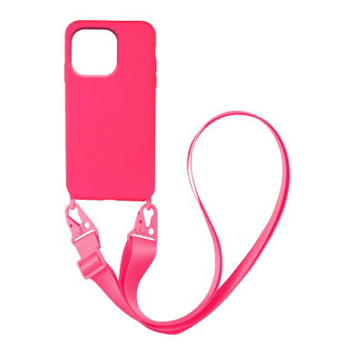 Θήκη Σιλικόνης με Strap CarryHang Sonique Apple iPhone 13 Pro Φουξ