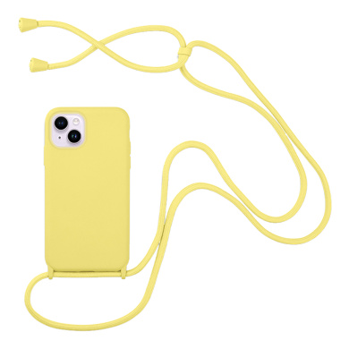Θήκη Σιλικόνης με Κορδόνι CarryHang Sonique Apple iPhone 14 Κίτρινο