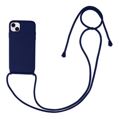 Θήκη Σιλικόνης με Κορδόνι CarryHang Sonique Apple iPhone 14 Μπλε Σκούρο