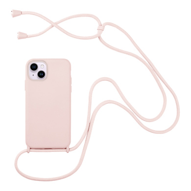 Θήκη Σιλικόνης με Κορδόνι CarryHang Sonique Apple iPhone 14 Plus Ροζ