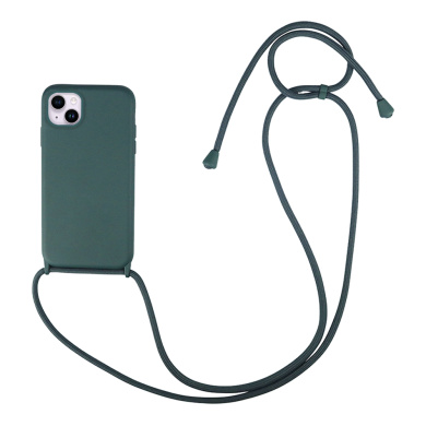 Θήκη Σιλικόνης με Κορδόνι CarryHang Sonique Apple iPhone 14 Plus Πράσινο Σκούρο