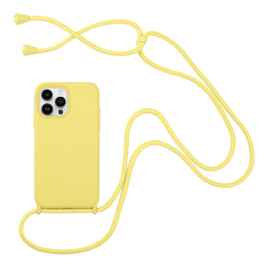 Θήκη Σιλικόνης με Κορδόνι CarryHang Sonique Apple iPhone 14 Pro Max Κίτρινο