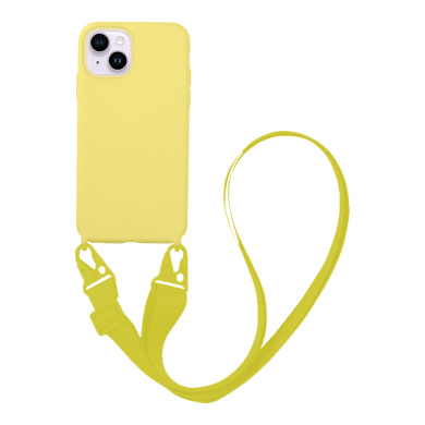 Θήκη Σιλικόνης με Strap CarryHang Sonique Apple iPhone 14 Κίτρινο