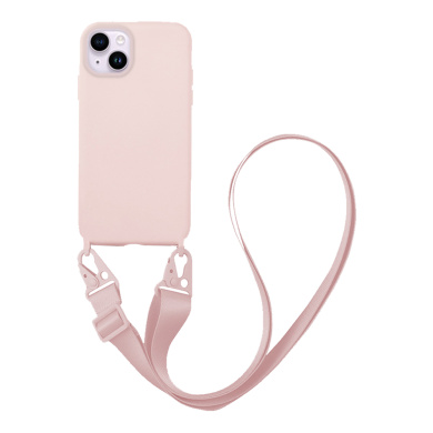 Θήκη Σιλικόνης με Strap CarryHang Sonique Apple iPhone 14 Ροζ