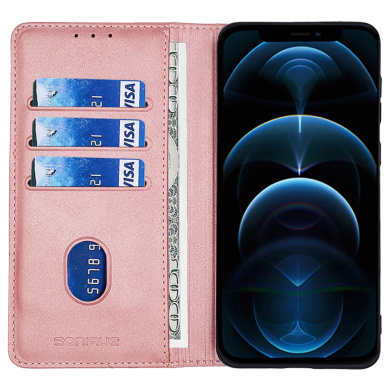 Θήκη Πορτοφόλι Vintage Magnet Wallet Sonique Samsung Galaxy A32 4G Ροζ Χρυσό
