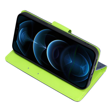 Θήκη Πορτοφόλι Sonique Trend Wallet Apple iPhone 14 Pro Σκούρο Μπλε / Λαχανί