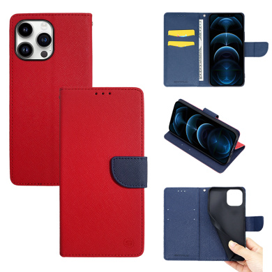 Θήκη Πορτοφόλι Sonique Trend Wallet Apple iPhone 14 Pro Max Κόκκινο / Σκούρο Μπλε