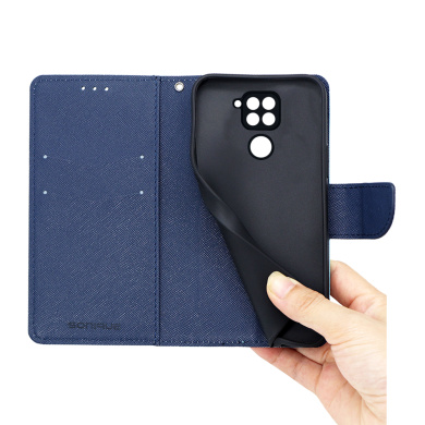 Θήκη Πορτοφόλι Sonique Trend Wallet Xiaomi Redmi Note 9 Σιέλ / Σκούρο Μπλε