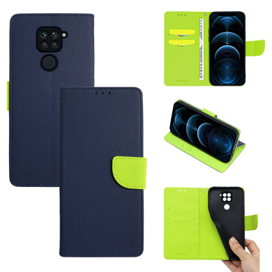 Θήκη Πορτοφόλι Sonique Trend Wallet Xiaomi Redmi Note 9 Σκούρο Μπλε / Λαχανί