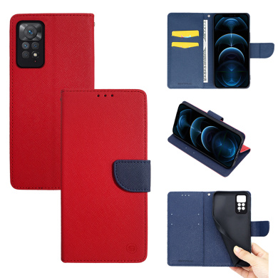 Θήκη Πορτοφόλι Sonique Trend Wallet Xiaomi Redmi Note 11 Pro 4G/5G / Redmi Note 12 Pro 4G Κόκκινο / Σκούρο Μπλε