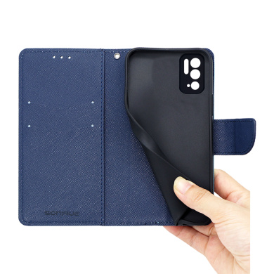 Θήκη Πορτοφόλι Sonique Trend Wallet Xiaomi Redmi Note 10 5G / Poco M3 Pro 5G Βεραμάν / Σκούρο Μπλε