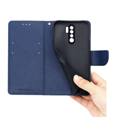 Θήκη Πορτοφόλι Sonique Trend Wallet Xiaomi Redmi 9 Σιέλ / Σκούρο Μπλε