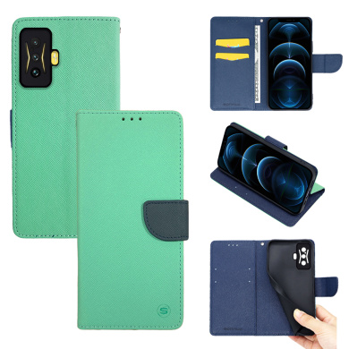 Θήκη Πορτοφόλι Sonique Trend Wallet Xiaomi Poco F4 GT 5G Βεραμάν / Σκούρο Μπλε