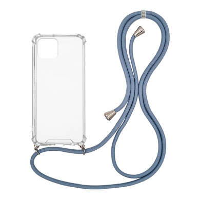 Θήκη Σιλικόνης με Κορδόνι Sonique Armor Clear Apple iPhone 12 Pro Max Μπλε Γκρι