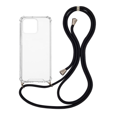 Θήκη Σιλικόνης με Κορδόνι Sonique Armor Clear Apple iPhone 13 Pro Μαύρο