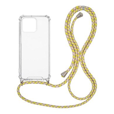 Θήκη Σιλικόνης με Κορδόνι Sonique Armor Clear Apple iPhone 13 Pro Rainbow Κίτρινο