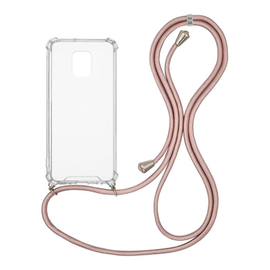 Θήκη Σιλικόνης με Κορδόνι Sonique Armor Clear Xiaomi Redmi Note 9S/9 Pro Ροζ Χρυσό Σατινέ