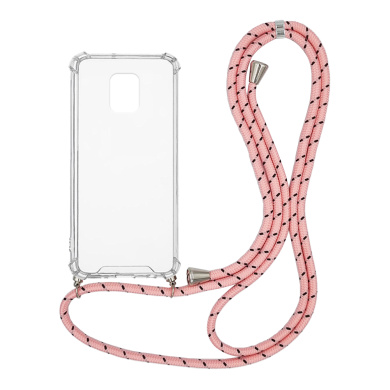 Θήκη Σιλικόνης με Κορδόνι Sonique Armor Clear Xiaomi Redmi Note 9S/9 Pro Rainbow Ροζ