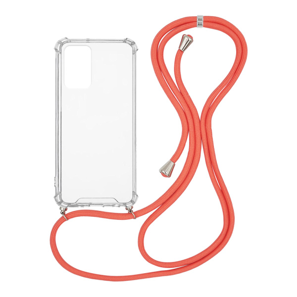 Θήκη Σιλικόνης με Κορδόνι Sonique Armor Clear Xiaomi Redmi Note 10 Pro Κοραλλί